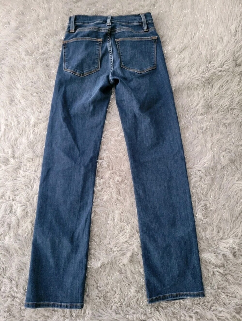 Frame Le High Straight Leg Jeans Dark Wash Ankle Stretch Mid Rise Minimalist 24 - Picture 11 of 13